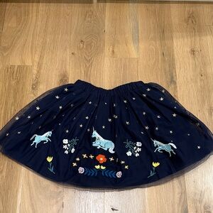 Hanna Andersson Navy Embroidered Skirt